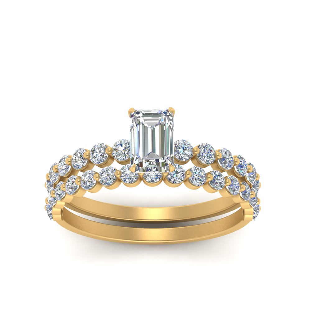 shared-prong-emerald-cut-engagement-and-wedding-ring-set-in-FDENS3023EM-NL-YG