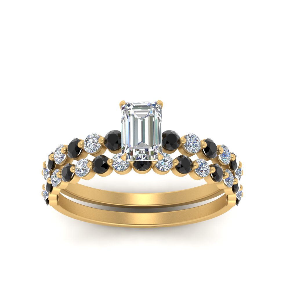 shared-prong-emerald-cut-engagement-and-wedding-ring-set-with-black-diamond-in-FDENS3023EMGBLACK-NL-YG