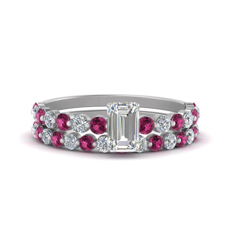 shared-prong-emerald-cut-engagement-and-wedding-ring-set-with-pink-sapphire-in-FDENS3023EMGSADRPI-NL-WG