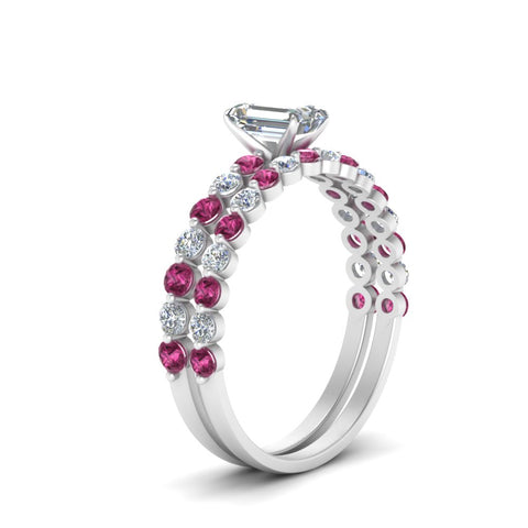 shared-prong-emerald-cut-engagement-and-wedding-ring-set-with-pink-sapphire-in-FDENS3023EMGSADRPI-NL-WG