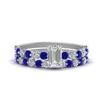 Load image into Gallery viewer, shared-prong-emerald-cut-engagement-and-wedding-ring-set-with-sapphire-in-FDENS3023EMGSABL-NL-WG
