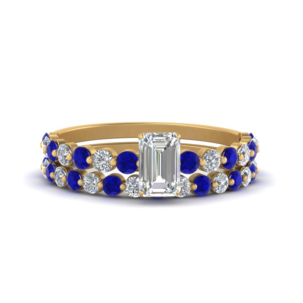 shared-prong-emerald-cut-engagement-and-wedding-ring-set-with-sapphire-in-FDENS3023EMGSABL-NL-YG