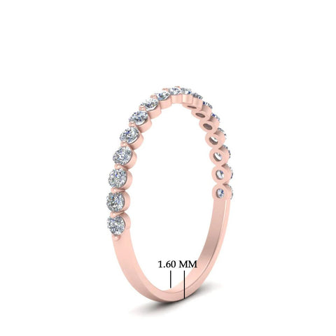 Shared Prong Half Eternity Diamond Band
