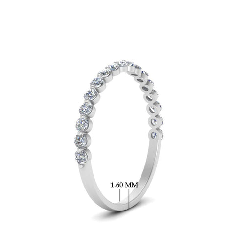 Shared Prong Half Eternity Diamond Band