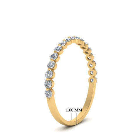 Shared Prong Half Eternity Diamond Band