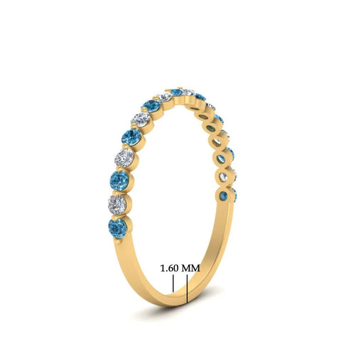 Shared Prong Half Eternity Diamond Band