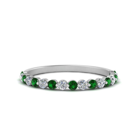 shared-prong-half-eternity-diamond-band-with-emerald-in-white-gold-FDENS3023BGEMGR-NL-WG