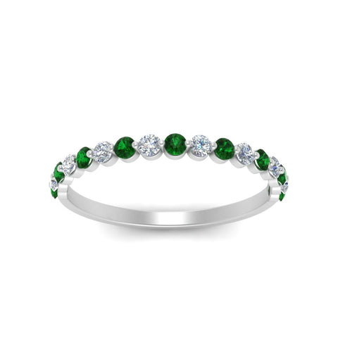 shared-prong-half-eternity-diamond-band-with-emerald-in-white-gold-FDENS3023BGEMGR-NL-WG