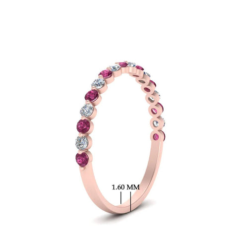 Shared Prong Half Eternity Diamond Band