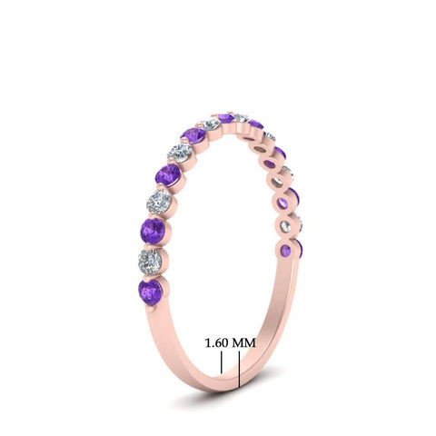 Shared Prong Half Eternity Diamond Band