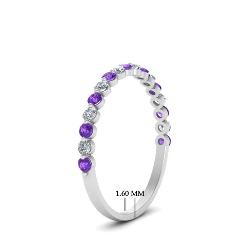 Shared Prong Half Eternity Diamond Band