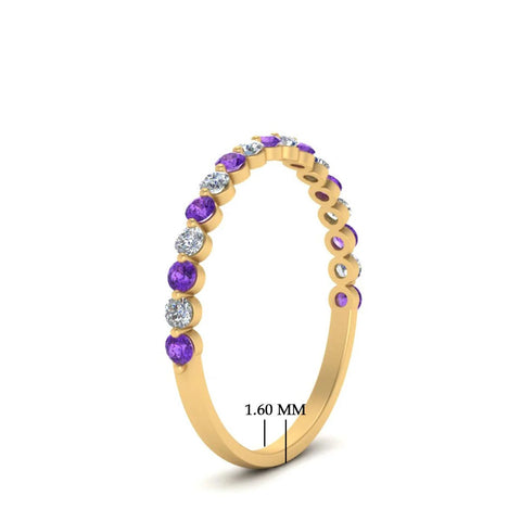 Shared Prong Half Eternity Diamond Band