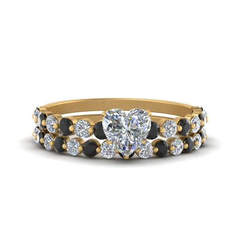 shared-prong-heart-engagement-and-wedding-ring-set-with-black-diamond-in-FDENS3023HTGBLACK-NL-YG