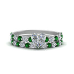 Load image into Gallery viewer, shared-prong-heart-engagement-and-wedding-ring-set-with-emerald-in-FDENS3023HTGEMGR-NL-WG
