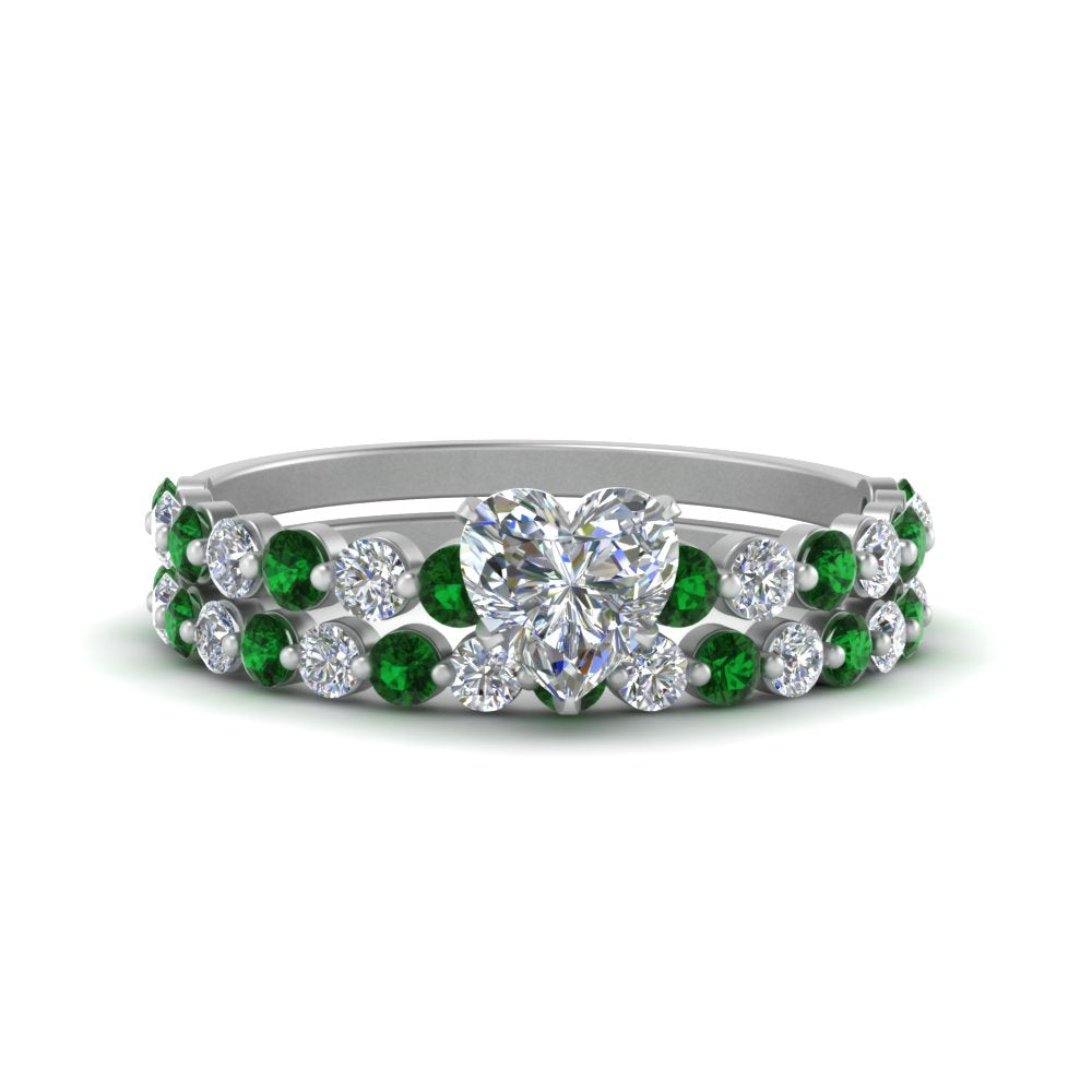 shared-prong-heart-engagement-and-wedding-ring-set-with-emerald-in-FDENS3023HTGEMGR-NL-WG