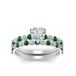 Load image into Gallery viewer, shared-prong-heart-engagement-and-wedding-ring-set-with-emerald-in-FDENS3023HTGEMGR-NL-WG
