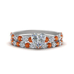 Load image into Gallery viewer, shared-prong-heart-engagement-and-wedding-ring-set-with-orange-sapphire-in-FDENS3023HTGSAOR-NL-WG
