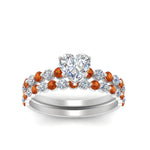 Load image into Gallery viewer, shared-prong-heart-engagement-and-wedding-ring-set-with-orange-sapphire-in-FDENS3023HTGSAOR-NL-WG
