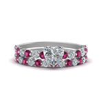 Load image into Gallery viewer, shared-prong-heart-engagement-and-wedding-ring-set-with-pink-sapphire-in-FDENS3023HTGSADRPI-NL-WG

