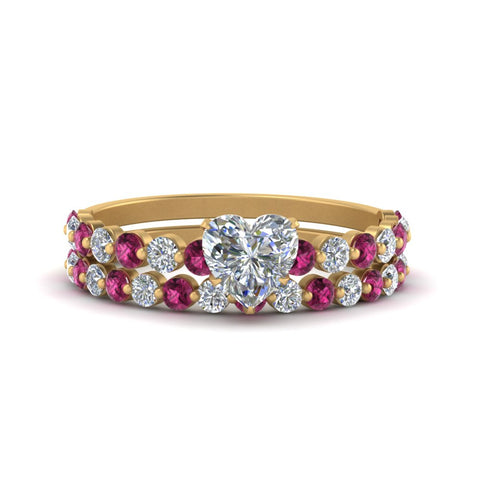 shared-prong-heart-engagement-and-wedding-ring-set-with-pink-sapphire-in-FDENS3023HTGSADRPI-NL-YG