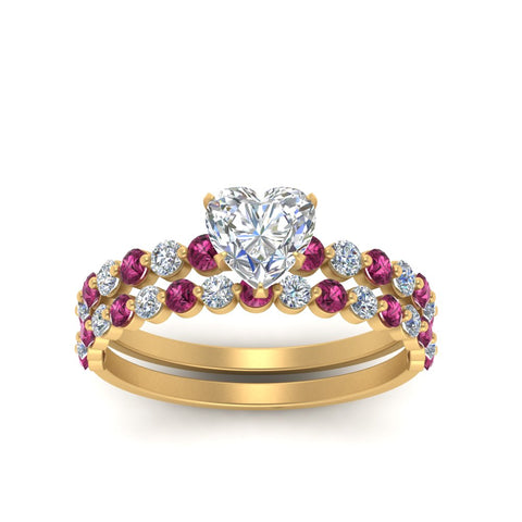 shared-prong-heart-engagement-and-wedding-ring-set-with-pink-sapphire-in-FDENS3023HTGSADRPI-NL-YG