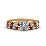 Load image into Gallery viewer, shared-prong-heart-engagement-and-wedding-ring-set-with-ruby-in-FDENS3023HTGRUDR-NL-YG
