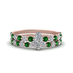 Load image into Gallery viewer, shared-prong-marquise-engagement-and-wedding-ring-set-with-emerald-in-FDENS3023MQGEMGR-NL-RG
