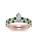 Load image into Gallery viewer, shared-prong-marquise-engagement-and-wedding-ring-set-with-emerald-in-FDENS3023MQGEMGR-NL-RG

