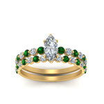 Load image into Gallery viewer, shared-prong-marquise-engagement-and-wedding-ring-set-with-emerald-in-FDENS3023MQGEMGR-NL-YG
