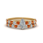 Load image into Gallery viewer, shared-prong-marquise-engagement-and-wedding-ring-set-with-orange-sapphire-in-FDENS3023MQGSAOR-NL-YG
