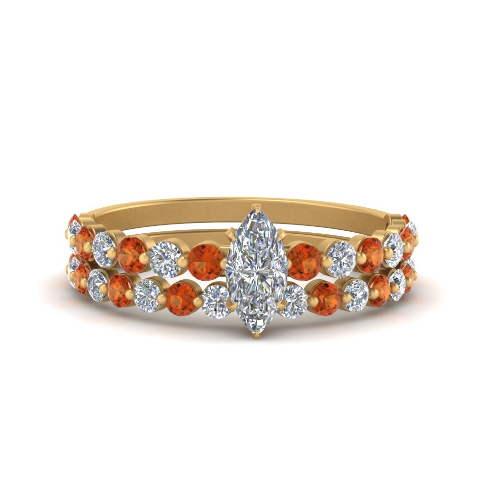 shared-prong-marquise-engagement-and-wedding-ring-set-with-orange-sapphire-in-FDENS3023MQGSAOR-NL-YG