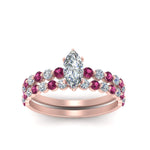 Load image into Gallery viewer, shared-prong-marquise-engagement-and-wedding-ring-set-with-pink-sapphire-in-FDENS3023MQGSADRPI-NL-RG
