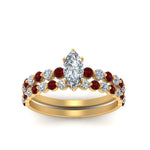 Load image into Gallery viewer, shared-prong-marquise-engagement-and-wedding-ring-set-with-ruby-in-FDENS3023MQGRUDR-NL-YG
