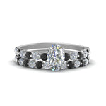 Load image into Gallery viewer, shared-prong-oval-engagement-and-wedding-ring-set-with-black-diamond-in-FDENS3023OVGBLACK-NL-WG

