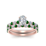 Load image into Gallery viewer, shared-prong-oval-engagement-and-wedding-ring-set-with-emerald-in-FDENS3023OVGEMGR-NL-RG
