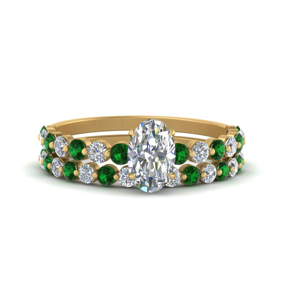 shared-prong-oval-engagement-and-wedding-ring-set-with-emerald-in-FDENS3023OVGEMGR-NL-YG