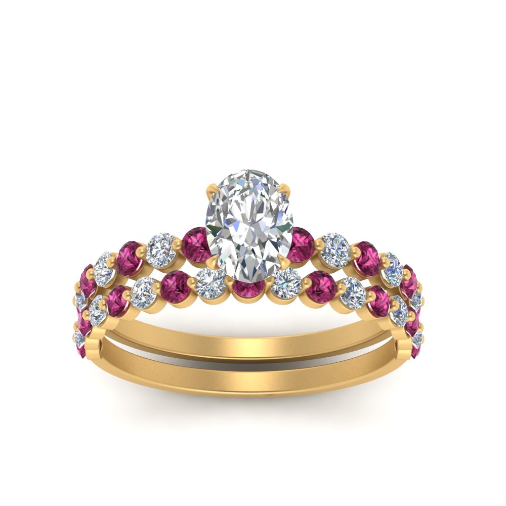 shared-prong-oval-engagement-and-wedding-ring-set-with-pink-sapphire-in-FDENS3023OVGSADRPI-NL-YG