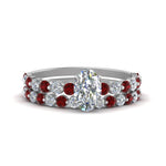Load image into Gallery viewer, shared-prong-oval-engagement-and-wedding-ring-set-with-ruby-in-FDENS3023OVGRUDR-NL-WG
