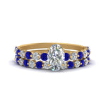 Load image into Gallery viewer, shared-prong-oval-engagement-and-wedding-ring-set-with-sapphire-in-FDENS3023OVGSABL-NL-YG
