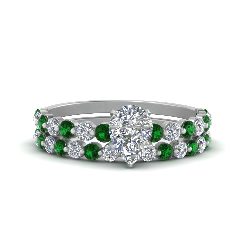 shared-prong-pear-engagement-and-wedding-ring-set-with-emerald-in-FDENS3023PEGEMGR-NL-WG