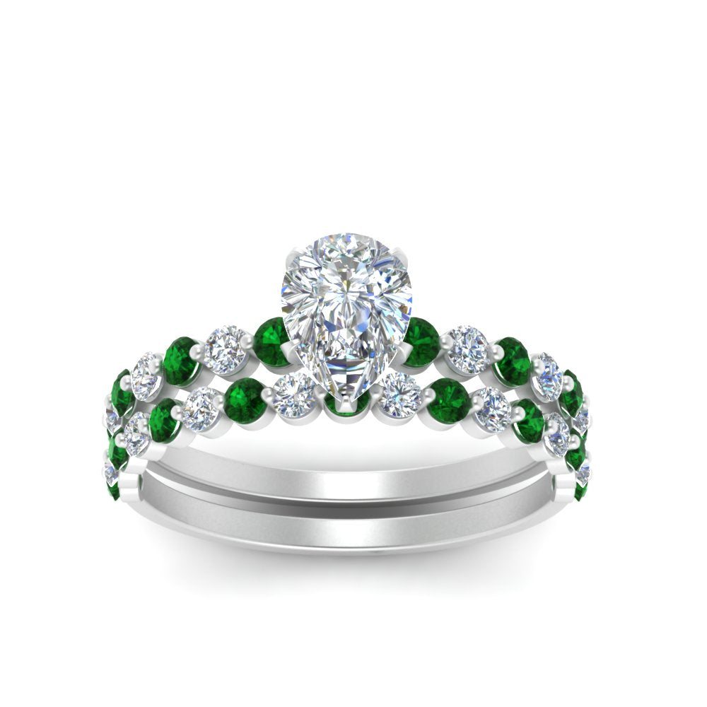 shared-prong-pear-engagement-and-wedding-ring-set-with-emerald-in-FDENS3023PEGEMGR-NL-WG
