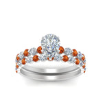 Load image into Gallery viewer, shared-prong-pear-engagement-and-wedding-ring-set-with-orange-sapphire-in-FDENS3023PEGSAOR-NL-WG
