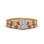 Load image into Gallery viewer, shared-prong-pear-engagement-and-wedding-ring-set-with-orange-sapphire-in-FDENS3023PEGSAOR-NL-YG
