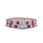 Load image into Gallery viewer, shared-prong-pear-engagement-and-wedding-ring-set-with-pink-sapphire-in-FDENS3023PEGSADRPI-NL-RG
