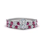 Load image into Gallery viewer, shared-prong-pear-engagement-and-wedding-ring-set-with-pink-sapphire-in-FDENS3023PEGSADRPI-NL-WG
