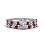 Load image into Gallery viewer, shared-prong-pear-engagement-and-wedding-ring-set-with-ruby-in-FDENS3023PEGRUDR-NL-WG
