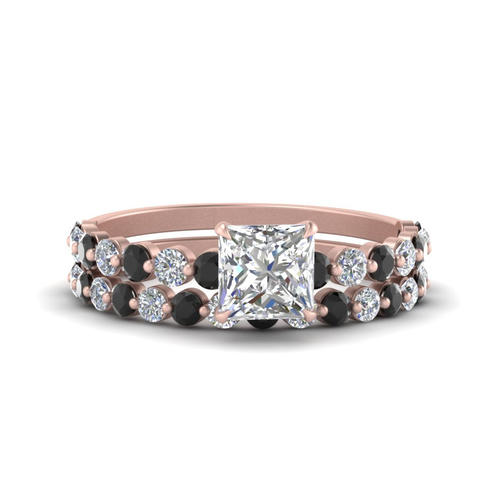 shared-prong-princess-cut-engagement-and-wedding-ring-set-with-black-diamond-in-FDENS3023PRGBLACK-NL-RG