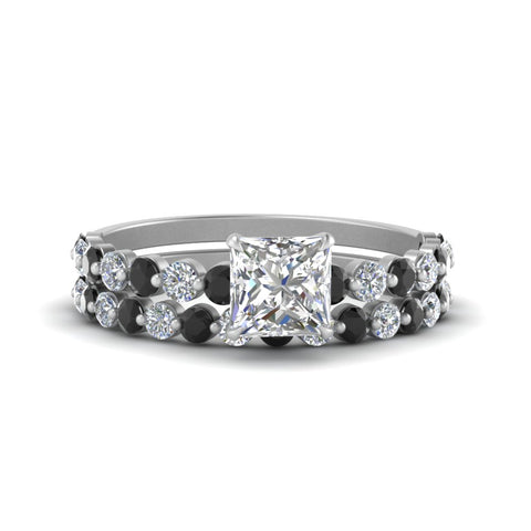 shared-prong-princess-cut-engagement-and-wedding-ring-set-with-black-diamond-in-FDENS3023PRGBLACK-NL-WG