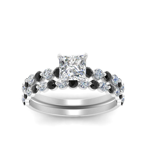 shared-prong-princess-cut-engagement-and-wedding-ring-set-with-black-diamond-in-FDENS3023PRGBLACK-NL-WG