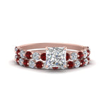 Load image into Gallery viewer, shared-prong-princess-cut-engagement-and-wedding-ring-set-with-ruby-in-FDENS3023PRGRUDR-NL-RG
